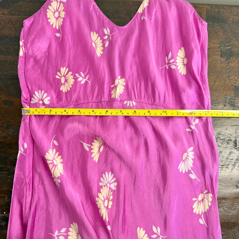 Equipment Fuchsia Floral Sabelia Silk Slip Dress Size Small - Picture 11 of 14